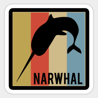 Cute Narwhal Retro Vintage Horned Beluga Whale Sticker